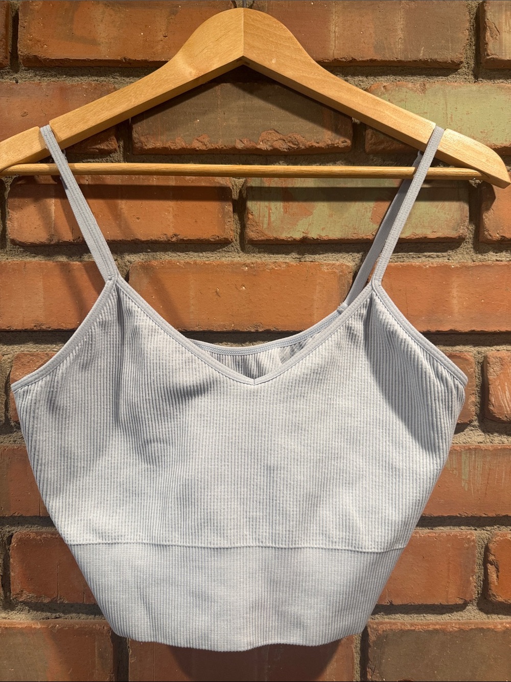 Zella Light Blue Ribbed V-Neck bralette